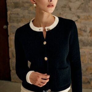 Contrast Trim Cardigan